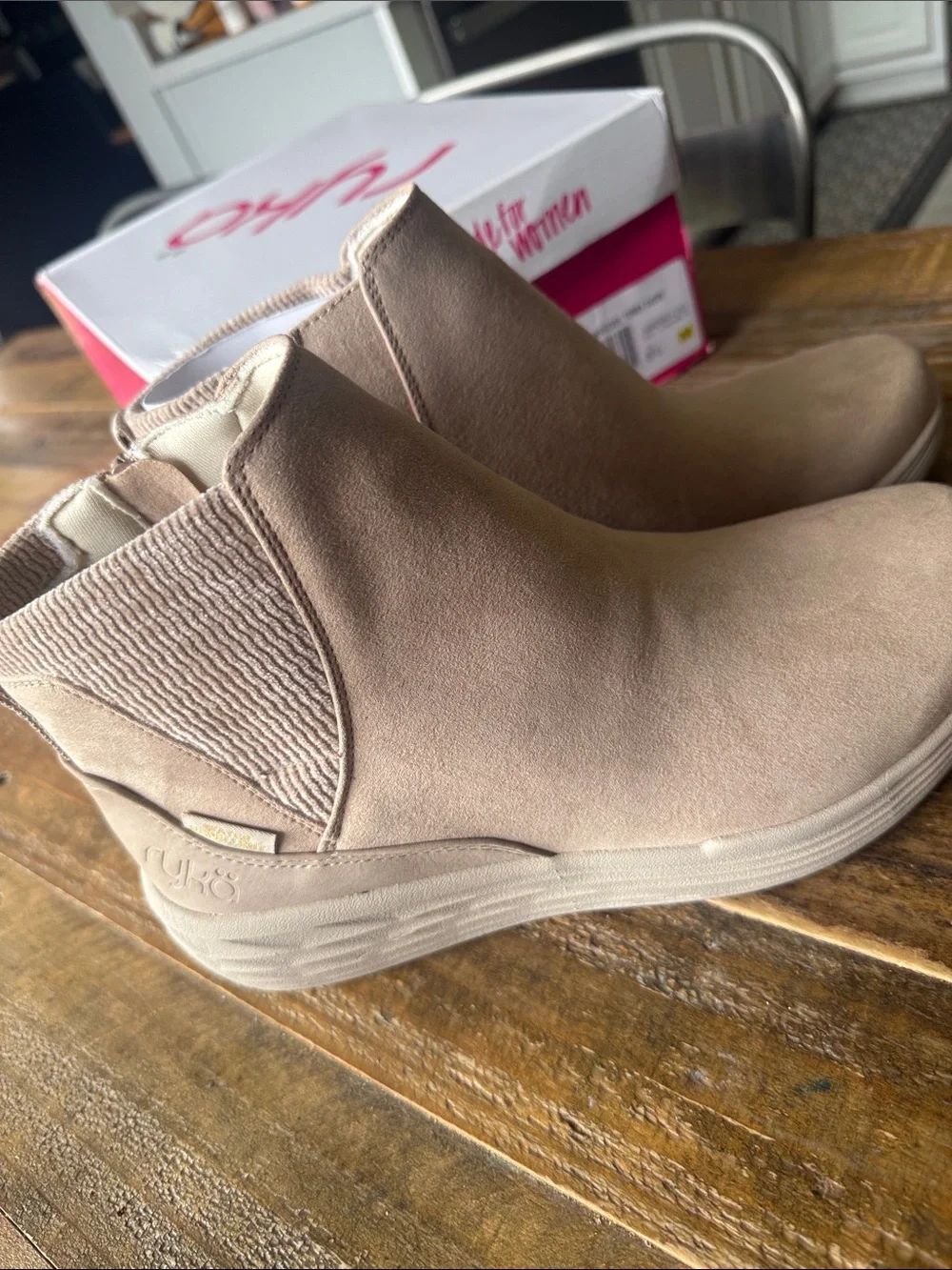Ryka Noelle Next Bootie Women's 8 1/2M Terra Taupe Side Zip Boots